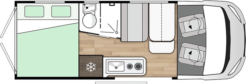 Compact-Van Grundriss von Bresler Caravan